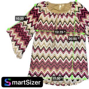 Tacera chevron knit women's tunic size large